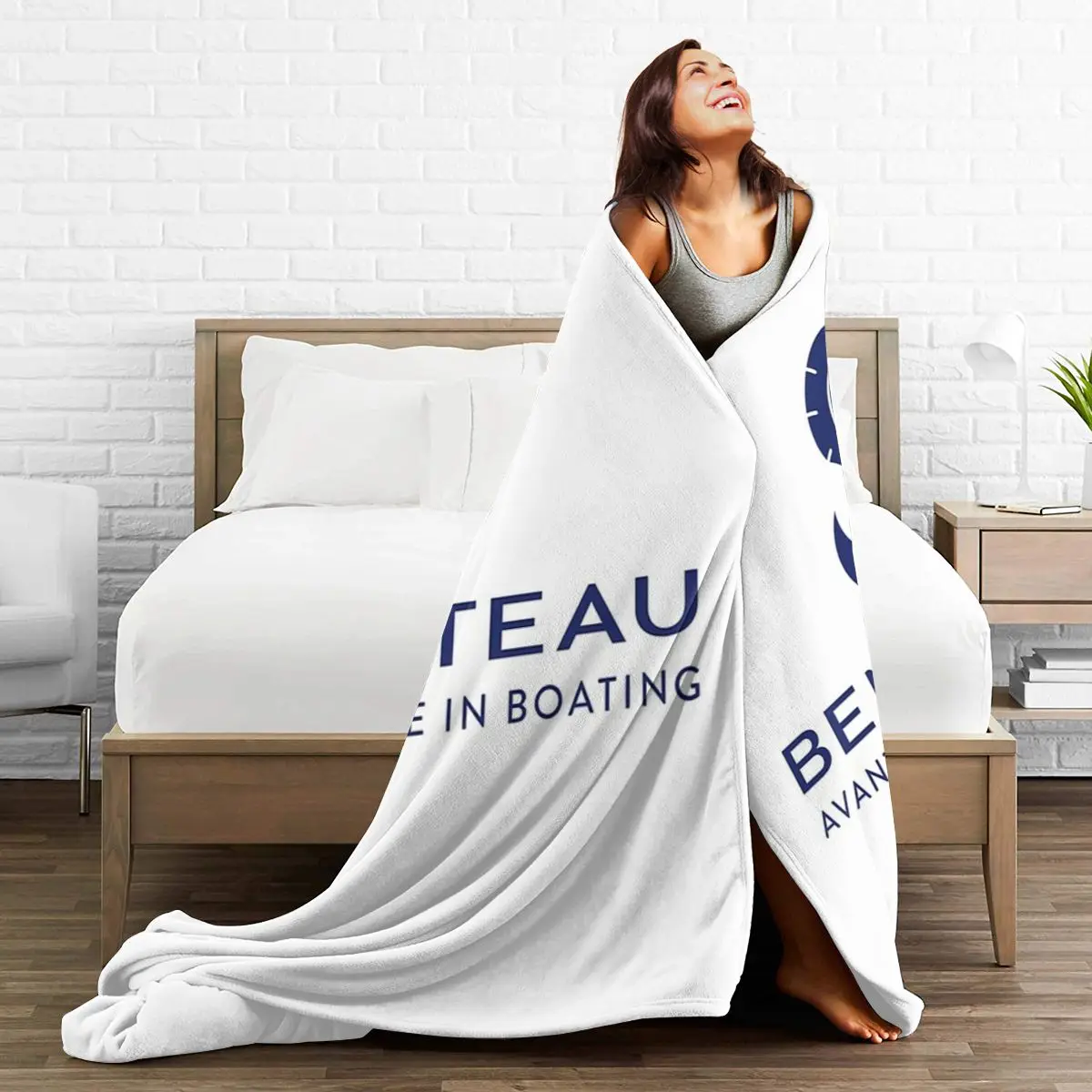 Beneteau Sailboat Sailing Yacht Blankets Soft Warm Flannel Throw Blanket Bedspread for Bed Living room Picnic Travel Home Couch