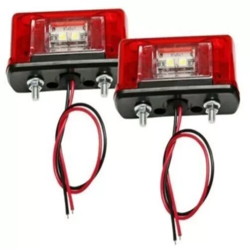 2 قطعة سيارة LED رقم الترخيص لوحة ضوء مقاوم للماء الجبهة الخلفية الذيل مصباح إشارة العالمي شاحنة مقطورة فان 12-24 فولت اكسسوارات السيارات