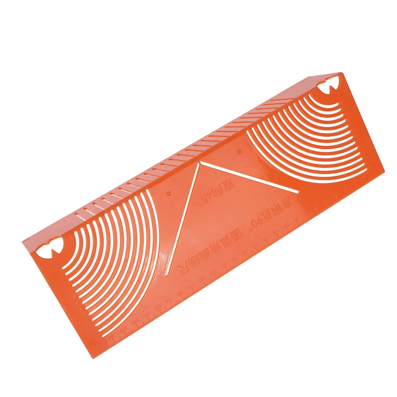 1pcs Plastic Precision Pipe Cutting Guide Square Tube Round Corner Drawing Ruler 45-degree Angle Guide Two-way Drawing Tools