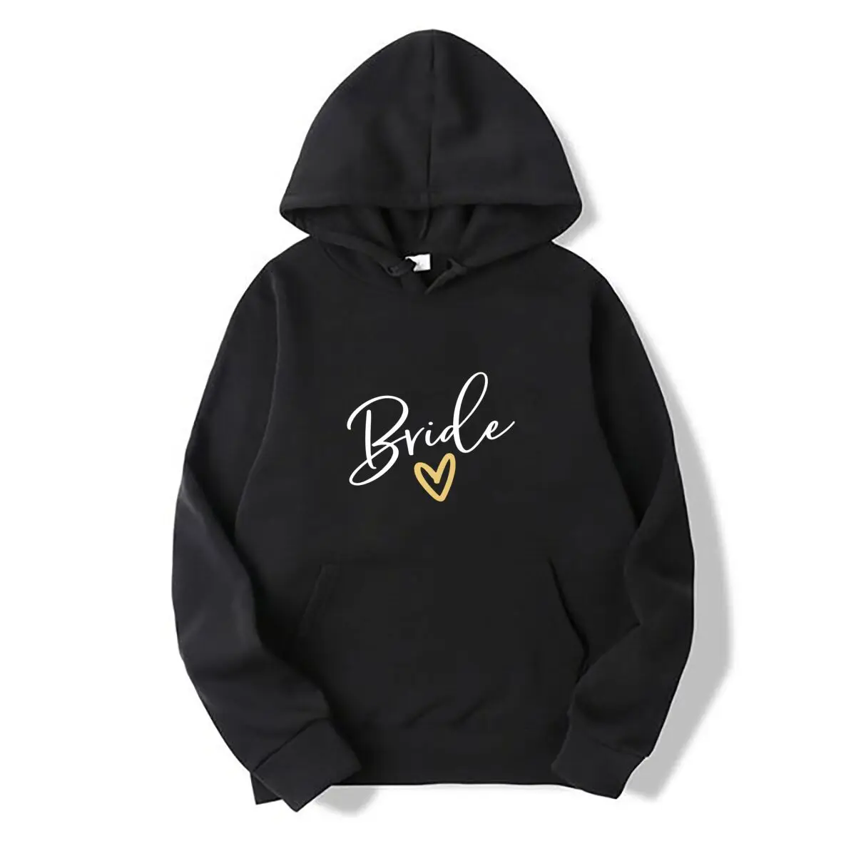Bride Script Gold Heart Autumn and winter hooded sweatshirts