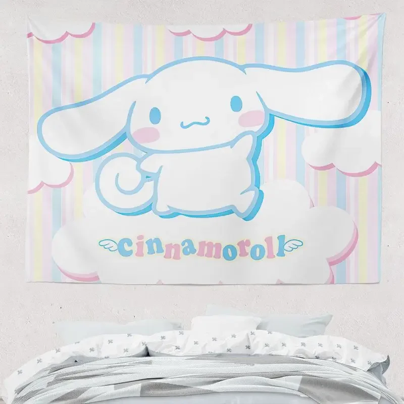 Sanrios Kuromi Mymelody kawaii Cartoon Tapestry Wall Hanging Girls Anime Wall Carpets yoga mat Room Dorm Decor Blanket Wall Rugs