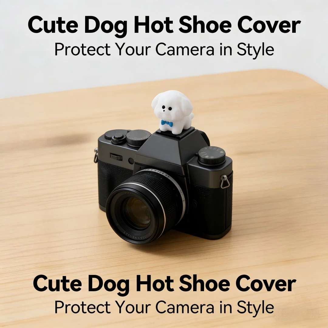 Cute Happy Dog Series Hot Shoe Cover for Leica Q2 Fuji X100V X-T5 Sony ZV-1 Canon EOS R5 Nikon Z5 Camera Accessories view 5