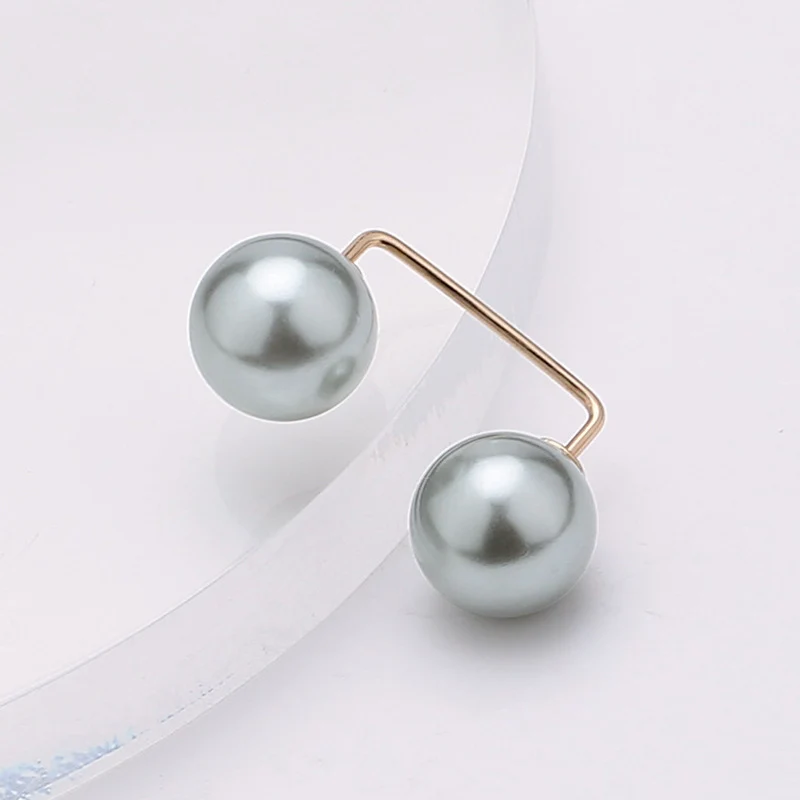 Großhandel Doppel Perle Metall Brosche Für Frauen Kleidung der Zubehör Feste Sicherheit Pin Schal Clip Kleid Dekoration Perle Schmuck – Detail 12