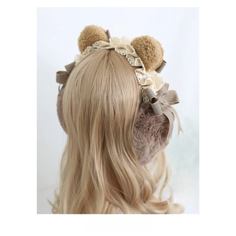 柔らかくてかわいいクマの耳猫の耳冬用イヤーバッグ女性用かわいい冬用イヤーチップぬいぐるみ耳保護暖かい耳