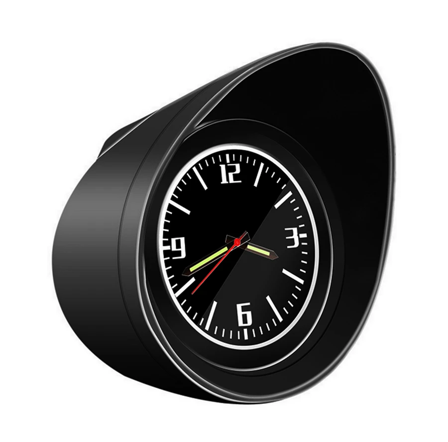 

Black Color Car Truck Interior Dashboard Clock Automotive Luminous Backlight Glass Mirror and Zinc Alloy Shell