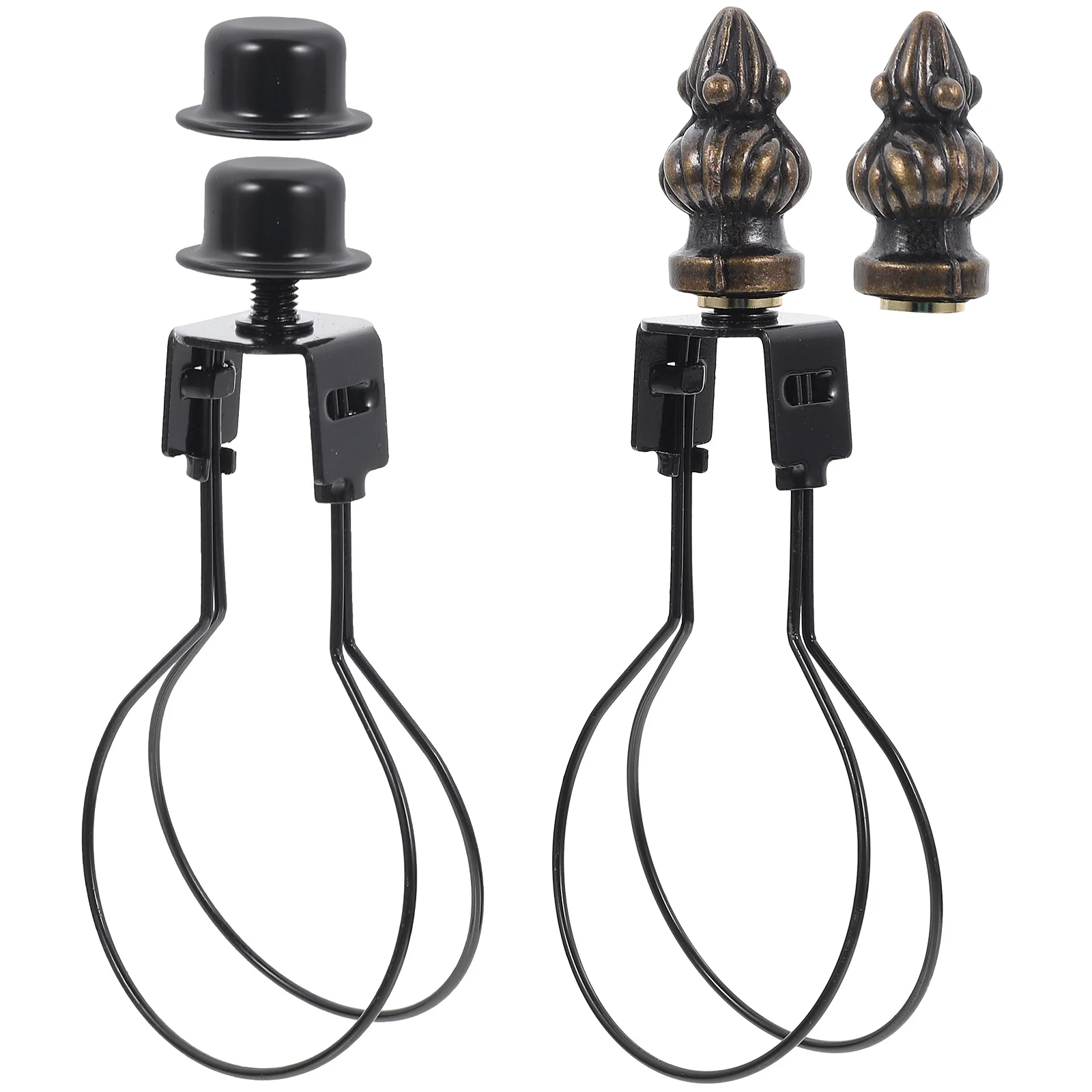 

2 Sets Lamp Finials Light Bulb Clips Female Loop Holder Alloy Replacement Desk Bedside Table Lamps Lighting Accessories