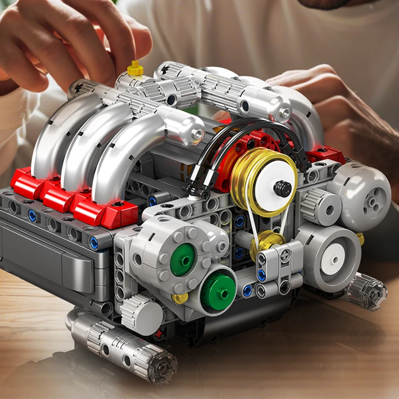 Molde rei 10193 peças de carro técnico brinquedos o motor boxer motorizado bloco de construção novo horizontalmente oposto tijolos de motor