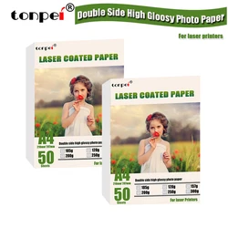 50sheets 105g A4 Double-side Coated High Glossy Photo Paper By Laser Printer For Menu Picture Image Cover Printing