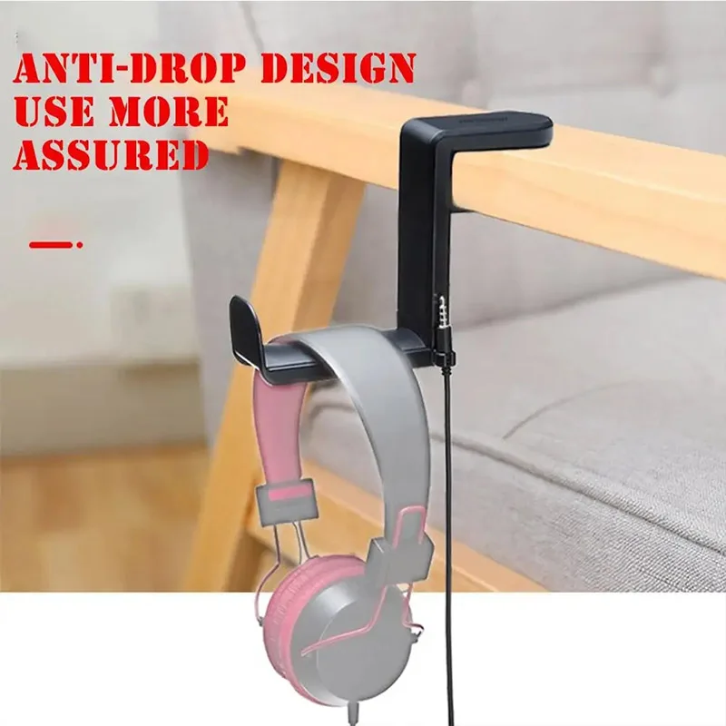 360° Rotating Headphone Stand Desktop Headset Holder PC Gaming Headset Desk Hanger Hook For Earphones Clutter Storage image 3