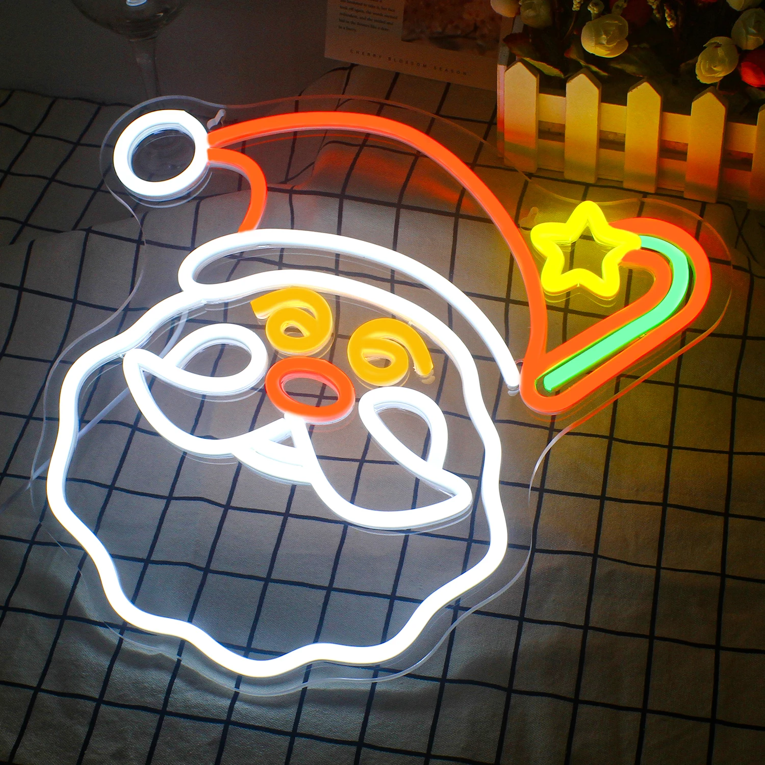 Imagem -03 - Luzes Led de Sinal de Néon de Papai Noel Decoração de Natal do Pai Anime Room Decor Lâmpada de Parede de Neon dos Desenhos Animados Quarto Home Party Signs