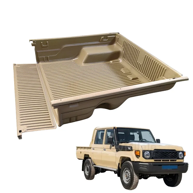 

Pickup Truck Tail Compartment Rubber Cargo Box Treasure Car Special Trunk Mat for toyota Lc79 Beige