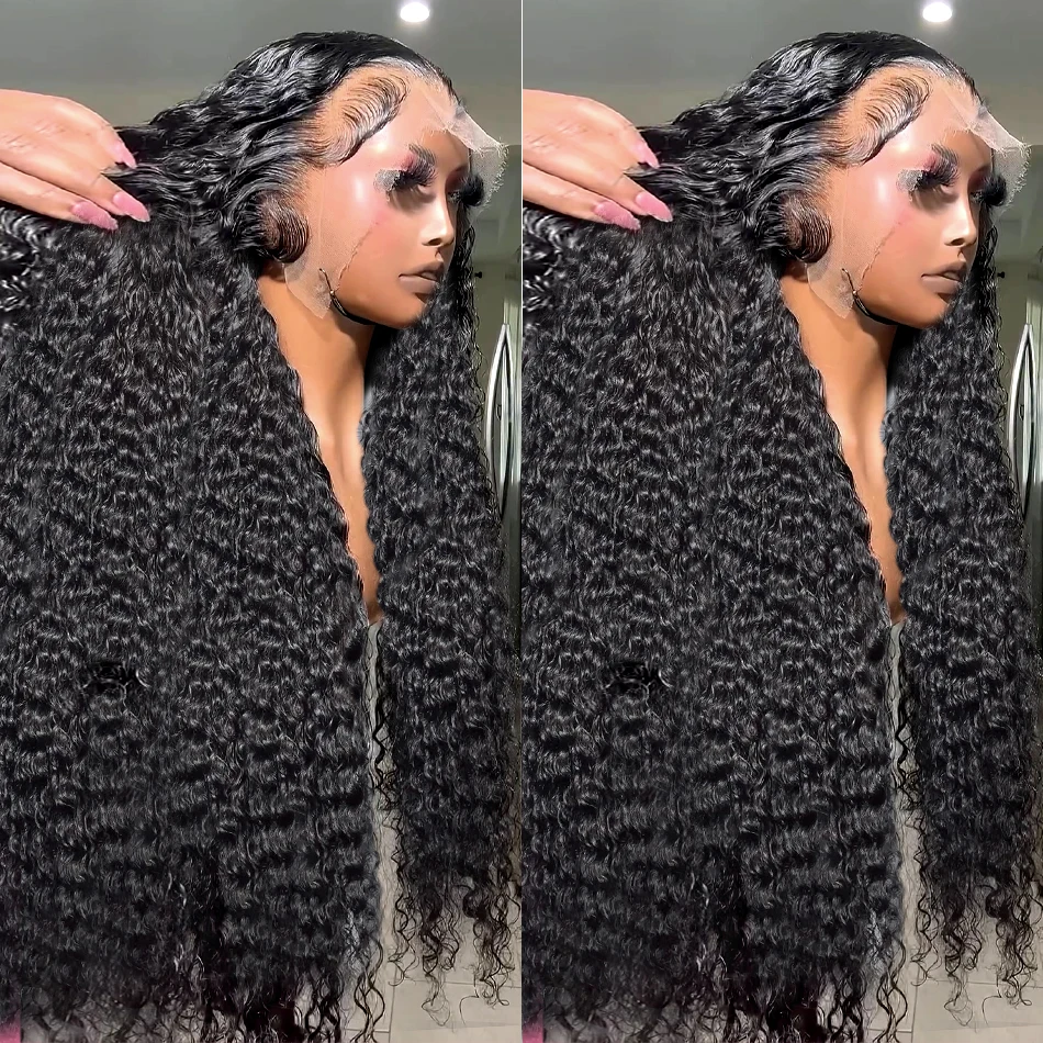 MELODIE 40 Inches Deep Wave 13x6 HD Lace Frontal Wig 5X5 Glueless Wear 13X4 Transparent Human Hair Wigs Curly Pre Plucked