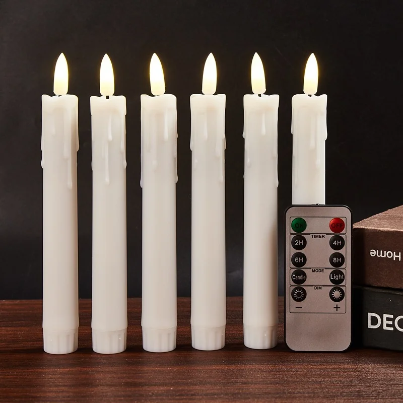 

Electronic candle light remote control plastic short rod teardrop head wax simulation candle light restaurant birthday decoratio