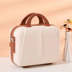 Estojo de viagem para cosméticos, bolsa de maquiagem feminina, moda, bagagem de mão, mala com bloqueio de senha, bolsa de armazenamento, organizador de embarque