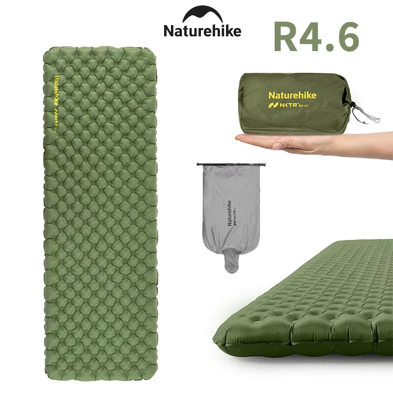 Naturehike R4.6 Aufblasbare Matratze, 8 cm dick, für Outdoor, Camping, Wandern, Reisen, ultraleicht, zum Schlafen, Einzelbett, TPU, leicht geformt