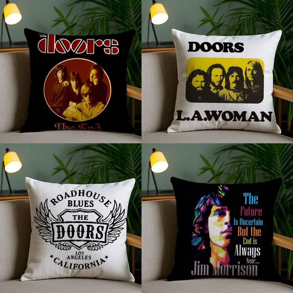 Rock Band THE D-DOORS Cushion Cover Plush Fabric Soft Double-Sided Printed Sofa Living Room Home Decor Throw Pillow Cover