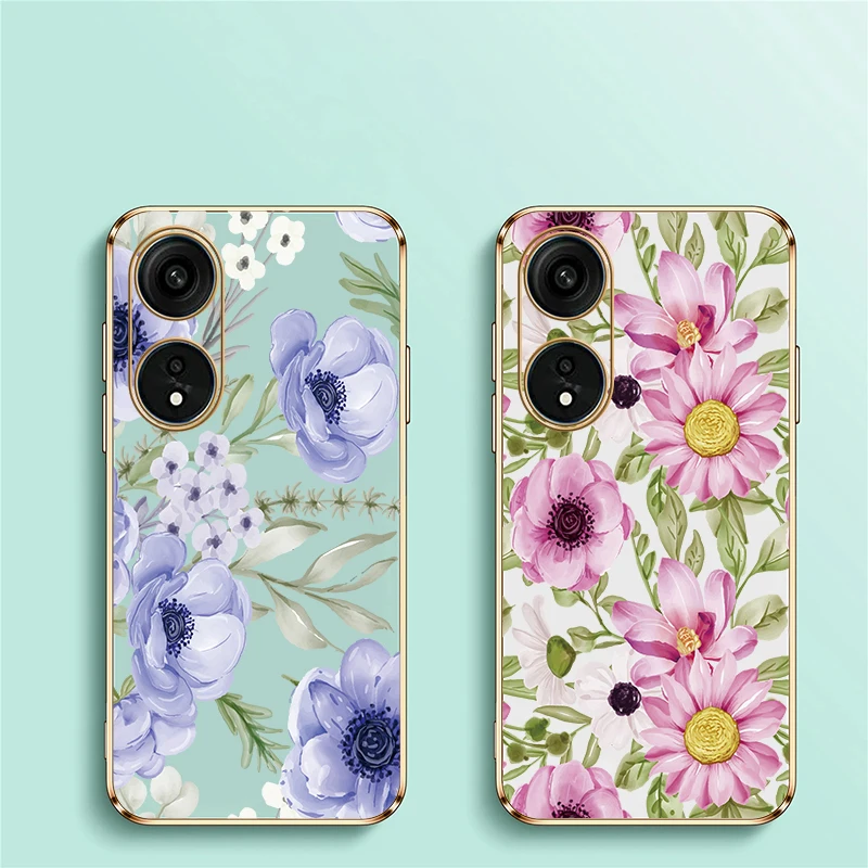 زهرة سيليكون جراب هاتف ل ممن لهم A98 A96 A95 A94 زهرة الأزهار اللوحة غطاء ل ممن لهم A93 A92 A92S A91 لينة للصدمات Funda