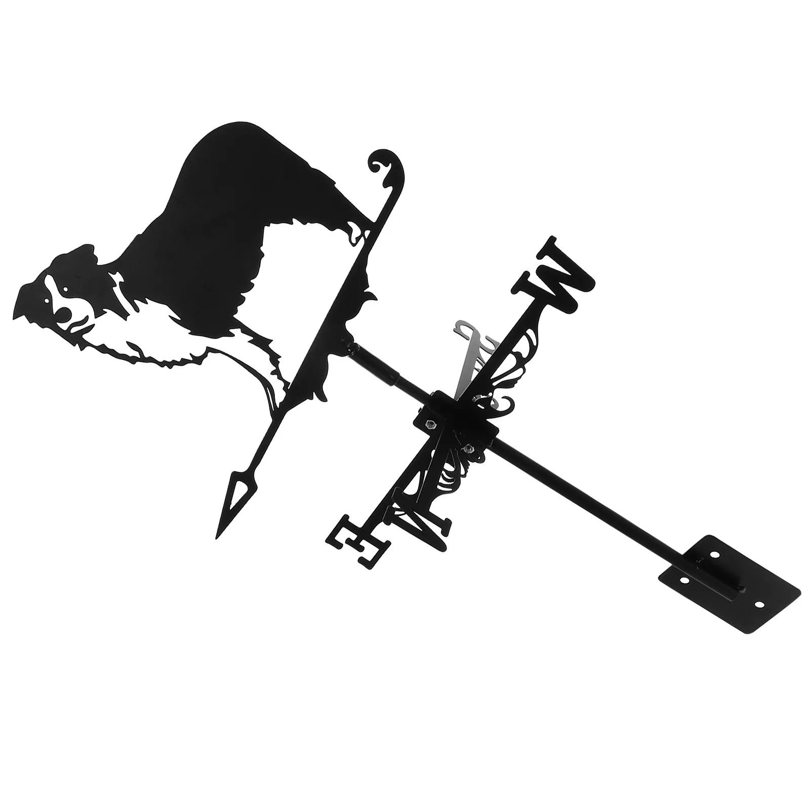 Large Iron Animal Wind Vane Dog Design Weather Indicator for Backyard Courtyard Garden Decor Ground Insert Wind Direction