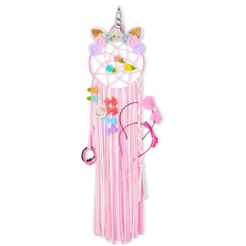 Unicorn Hairpin Storage Dream Catcher Children's Room Decor Decoration Wall Pendant for Hairband Hair Clips Accessories Holder