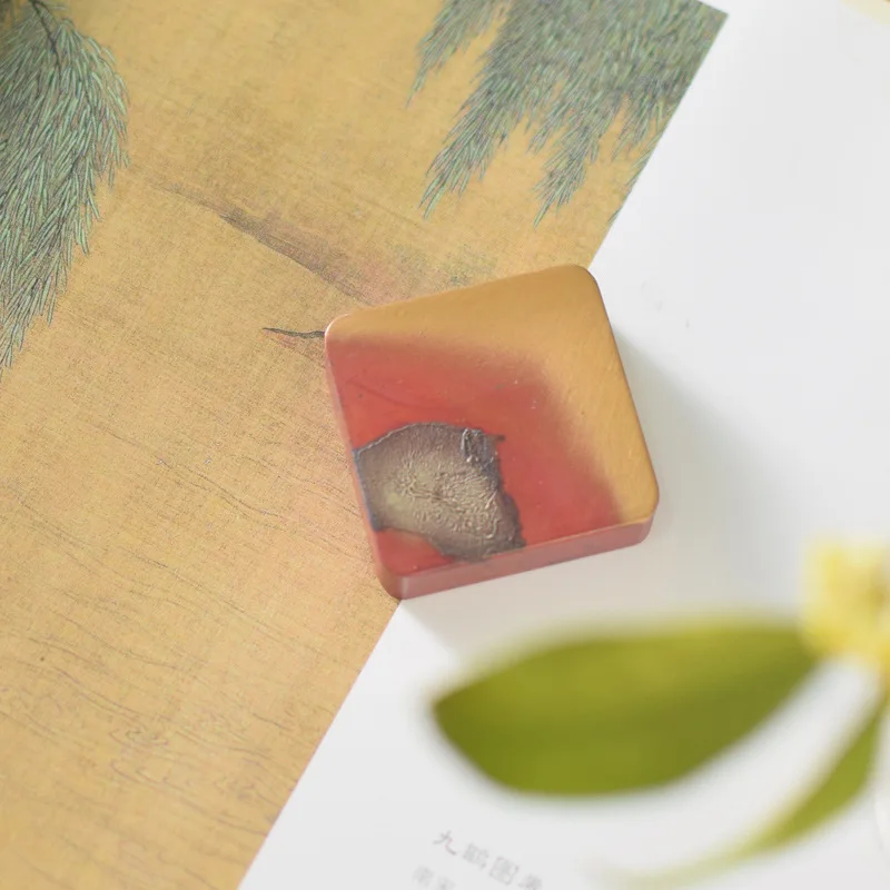 Calligraphy Special Ruler Red Copper Inlaid Silver Ruler Paper Pressed Pen Holder Chinese High grade Calligraphy and Painting Su