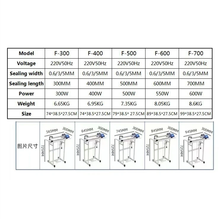 30-70cm Quick and Simple Foot Pedal Packaging Sealing Machine Shrink Film Heat Sealing and Cutting Machine Bag Cutting Machine