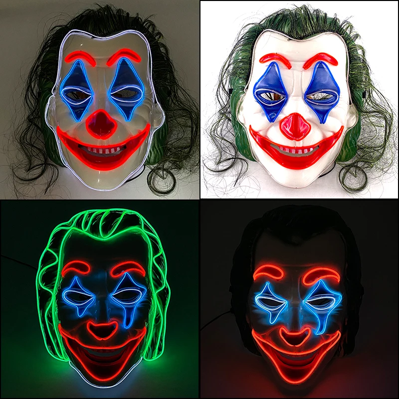 

Movie Joker Cosplay Headgear Scary Clown Mask Halloween Costume Cosplay Props for Adult Classic Masquerade Role-playing