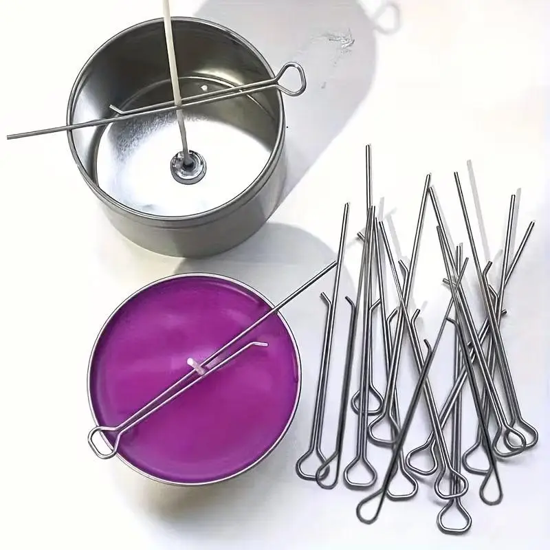 10/20/30Pcs Candle Wick Holder 12cm Metal Wick Fixing Clip High Carbon Steel Wick Support For DIY Scented Candle Making Crafts