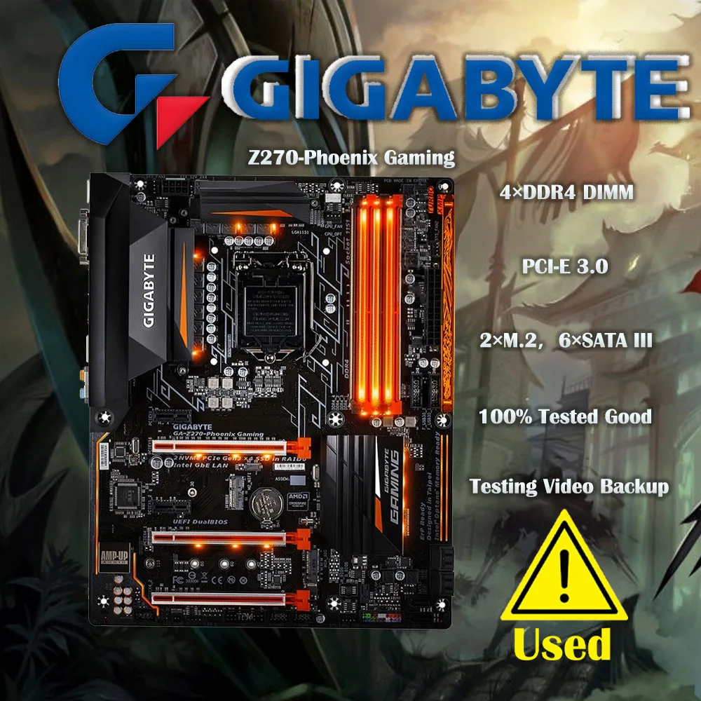 Gigabyte GA-Z270-Phoenix Gaming Motherboard Z270 Socket LGA 1151 DDR4 Support CPU I7 6700K 7700K