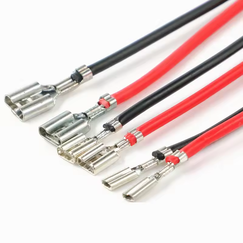 10 pz 20 CM 2.8 MM/4.8 MM/6.3mm 2.8/4.8/6.3 femmina Spade Crimp Terminal Connettore con filo rosso nero per interruttore a bilanciere