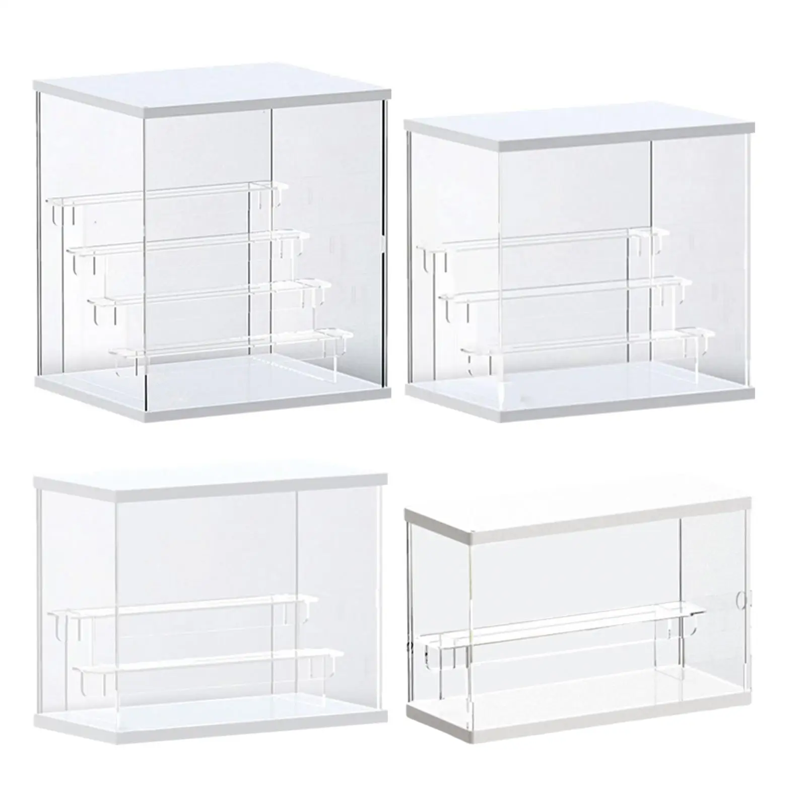 Large Acrylic Display Case for Figurines Collection Dustproof Protector Box Clear Showcase Cabinet with Doors