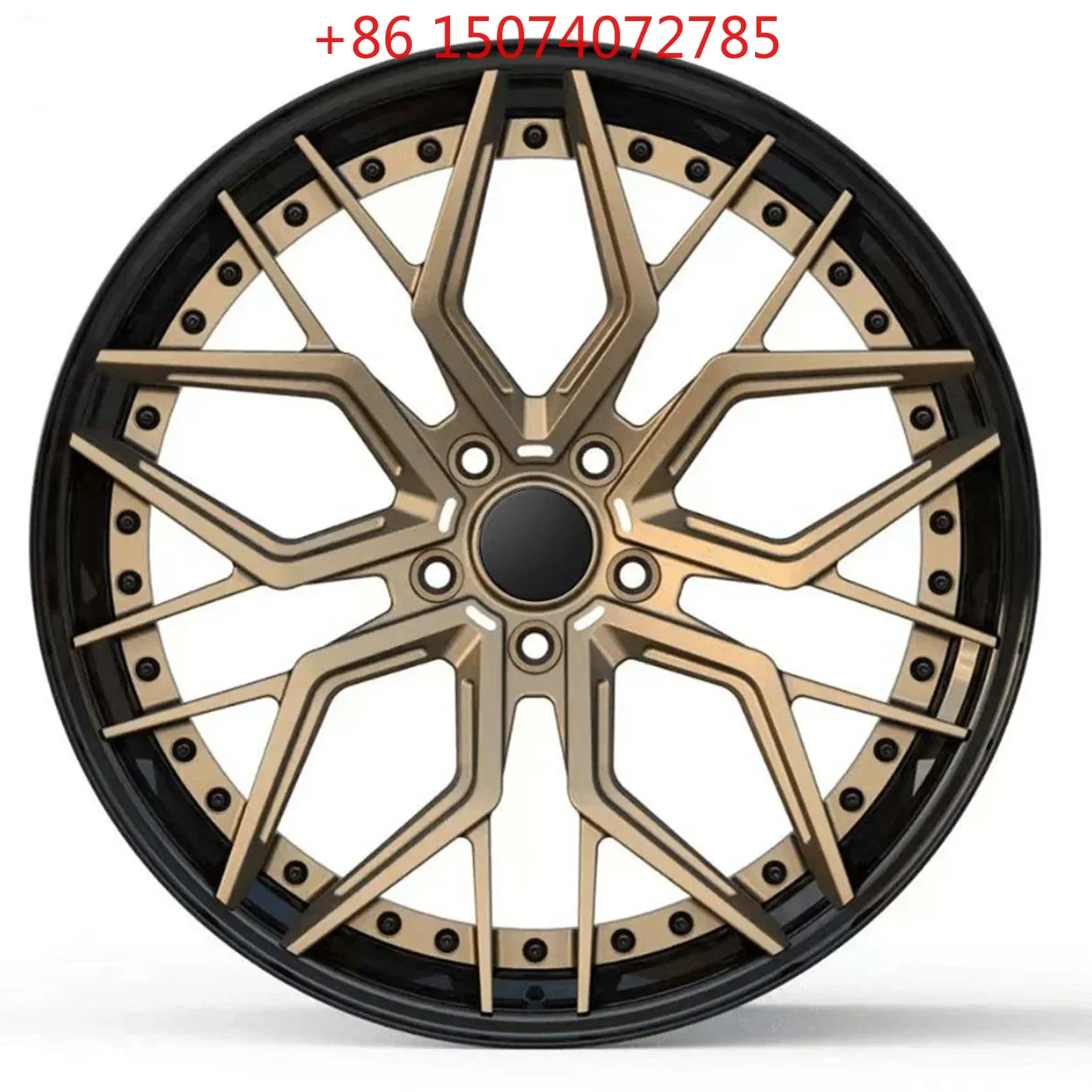 China Rims Factory 2 Piece Golden 5x120 Car Wheel Hubs 20-inch 21-inch Wheel Forged Alloy Wheel