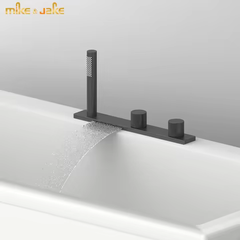 Bathtub deck mounted faucet waterfall bathtub mixer hot and cold bath tap bathroom tub faucet Water fall bath mixer tap