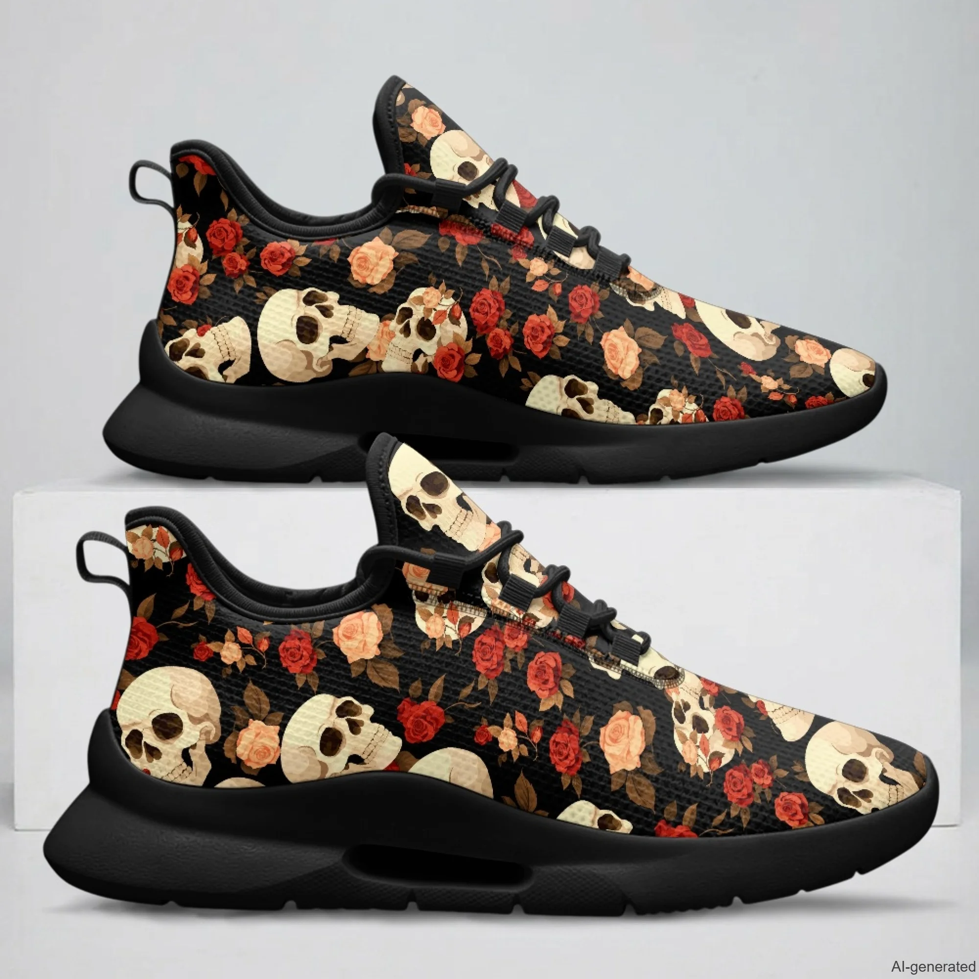 XIXIRIMIDO Tenis Feminino Lace-up Casual Shoes Nurse Sneakers Man Shoes Women's Sneakers and Casual Shoes Skull Print 35-48