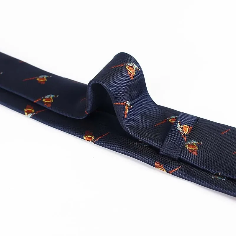 Colored woven jacquard bird shaped multicolored casual party formal work tie and bow tie for men