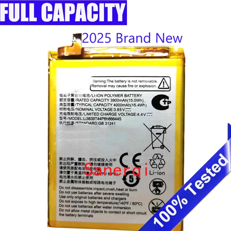 

Li3839T44P8h866445 Battery For ZTE Blade A71 2021 / Voyage 10 7530N Bateria High Quality Battery 4000mAh