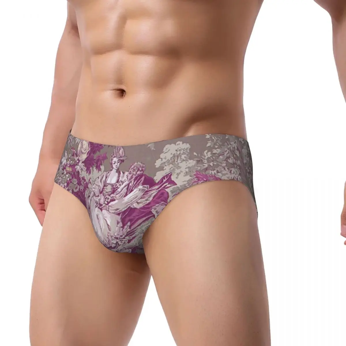 Custom Men's Toile De Jouy Panties Underwear Male Breathable Vintage French Briefs Underpants