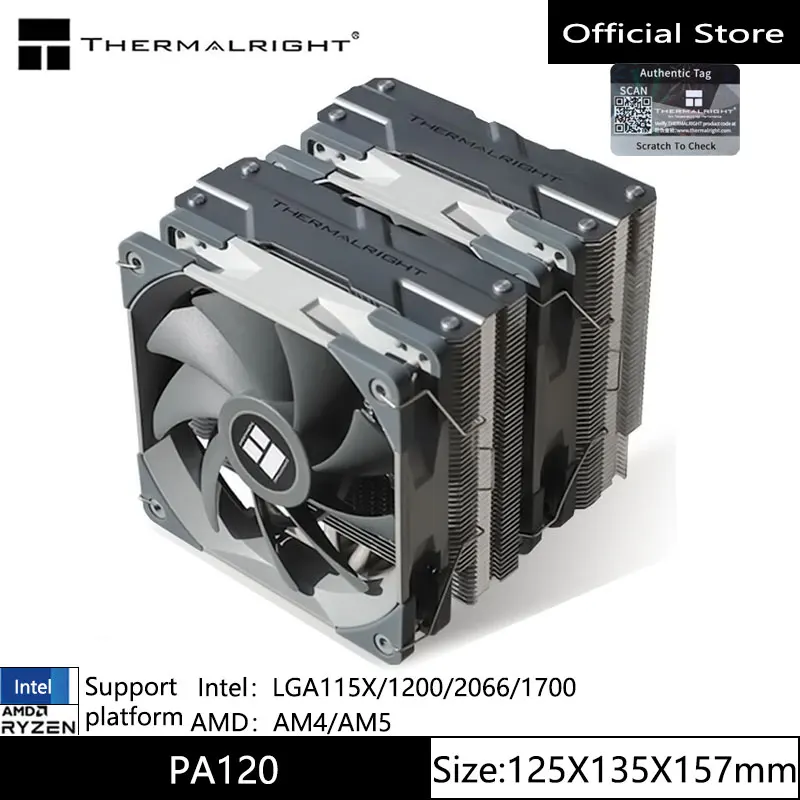 Thermalright PA120 AGHP 3.0 rura cieplna chłodzony powietrzem grzejnik 6 rurek cieplnych podwójne wieże podwójne wentylatory z obsługą górnej pokrywy LGA1700
