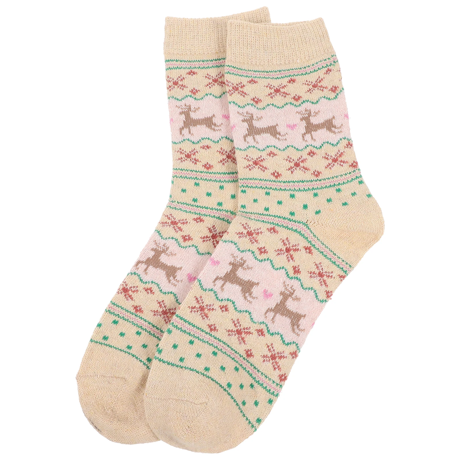 

Women Wool Socks Christmas Deer Pattern Warm Winter Thick Comfortable Breathable Gift For Grandma Mother Sister Friends 35-39