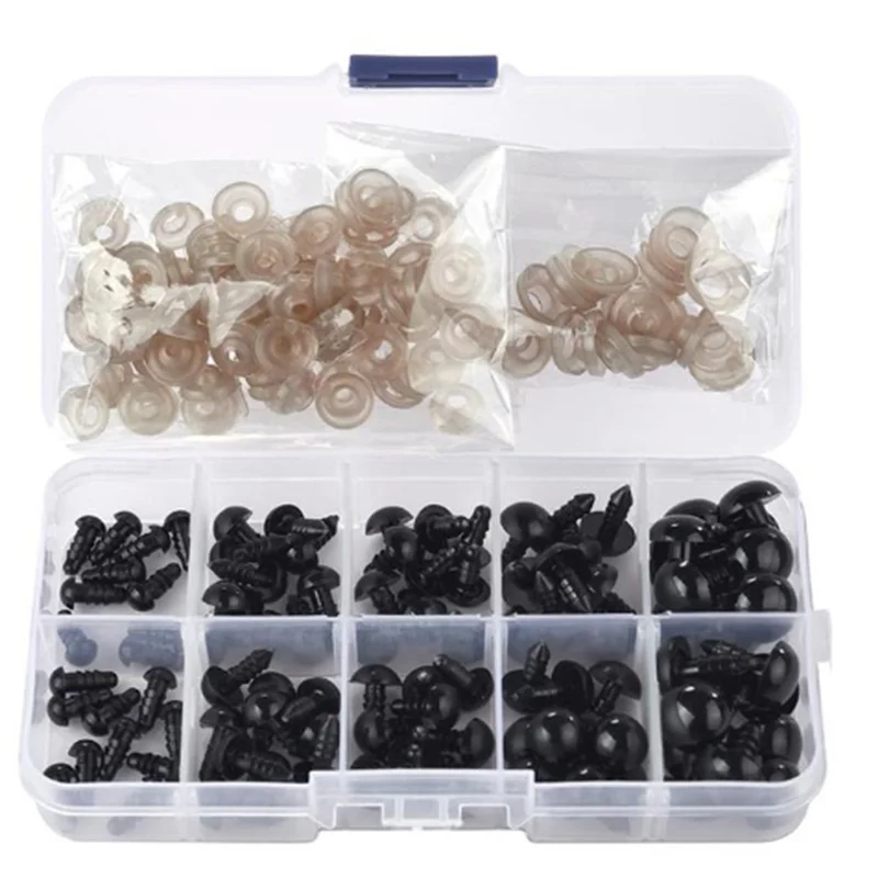 

B24C-500Pcs DIY Eyes Black Plastic Eyes Crafts Safety Eyes For Teddy Bear Soft Animal
