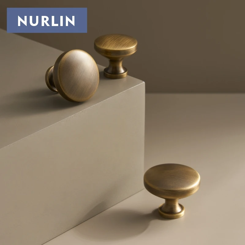 Nurlin Solid Brass Furniture Knobs Antique Bronze Cabinets Wardrobes Door Handles Available In Three Sizes CH032