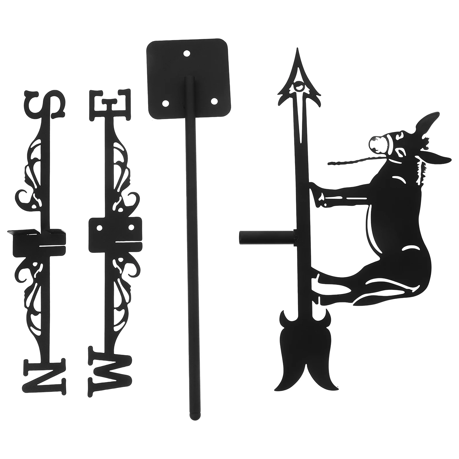 

Donkey Iron Weathervane Metal Wind Direction Lawn Garden Decor Roof Mounted Weather Vane Metal Weathervane Direction Wind Vane