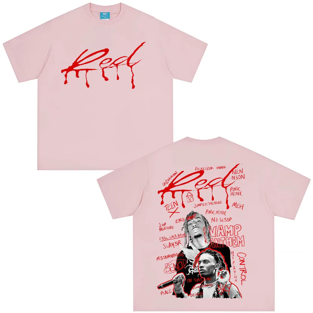 مغني الراب Playboi Carti كامل لوتا الأحمر تي شيرت الأفيون كين كارسون النرجس القوطية تي شيرت الرجال النساء القطن المتضخم تي شيرت