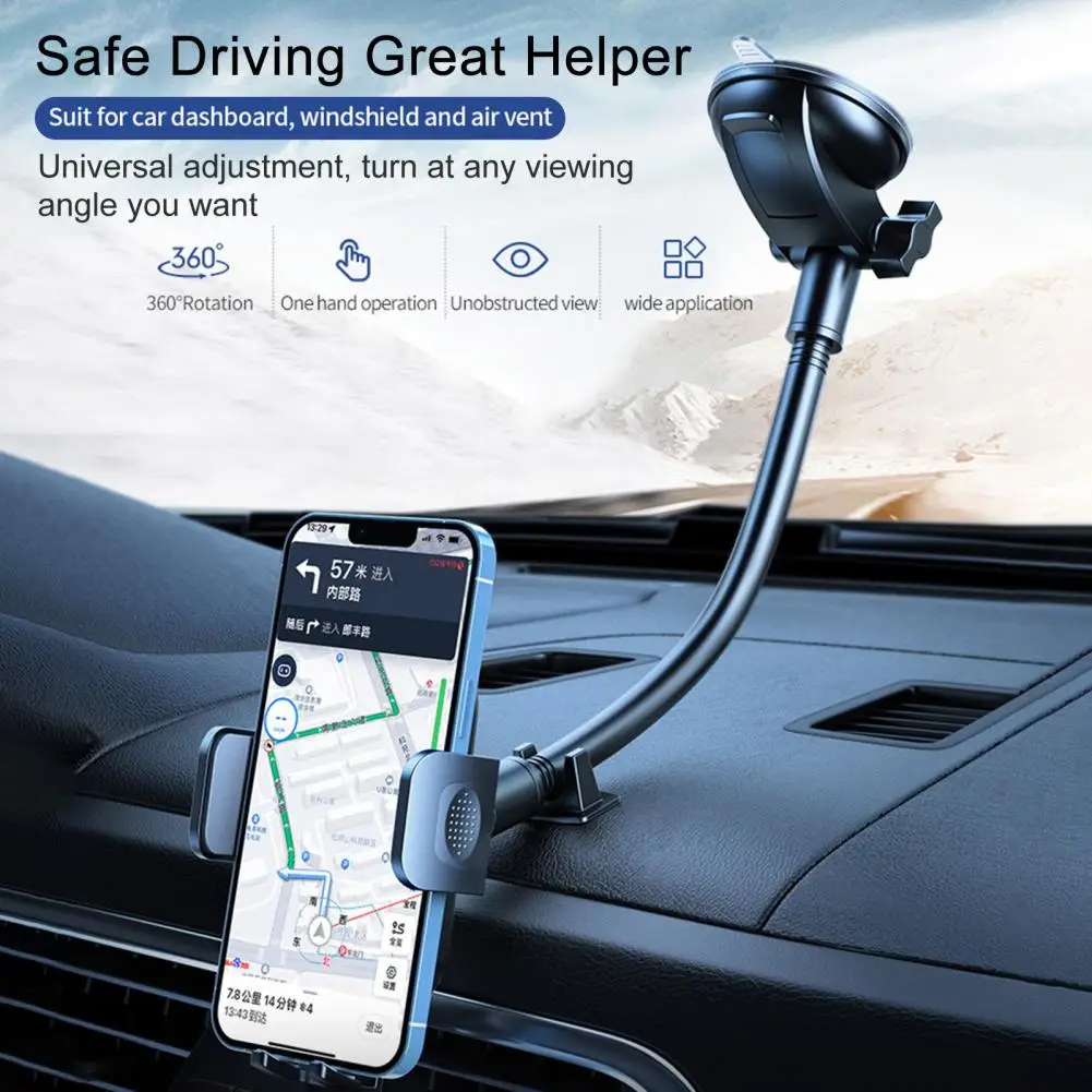 

Car Phone Holder 360 Degree Rotation One Hand Operation Strong Adhesive Car Dashboard Navigation Bracket Car Driving