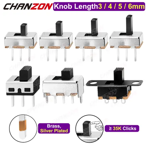 3mm 4mm 5mm 6mm 마이크로 슬라이드 스위치 Spdt 3Pin 5 위치 ss12f15 ss12f44 1p2t Arduino 용 소형 토글 마운트 터미널 접점