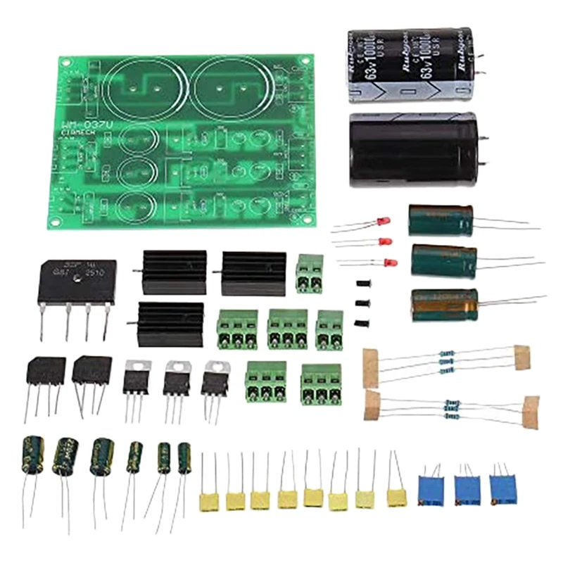 Power Amplifier Dual Power, Adjustable Filtering Power Supply Module LM317 LM337 Voltage Regulator Module DIY Kit