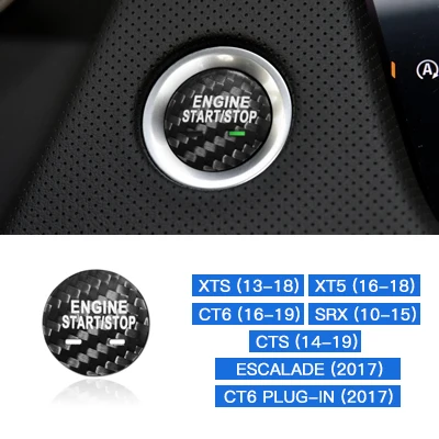 

Real 3D Dry Carbon Fiber Car Engine Start Button Cover with 2 LED Light for Cadillac 069 Automotive Interior Styling Upgrade Kit