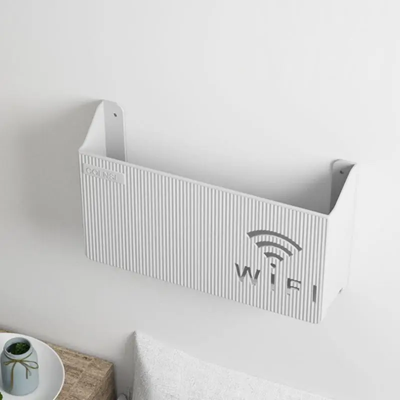 Caja de almacenamiento de enrutador Wifi inalámbrico, decoración de enchufe de sala de estar, decodificador de TV montado en la pared, organizador