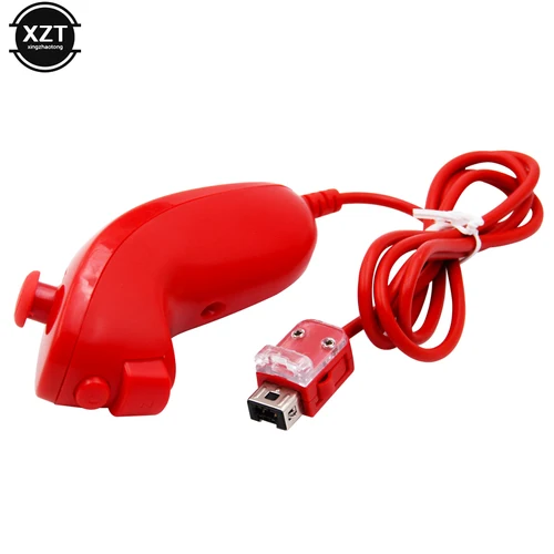 Imagen 2 del producto Para Nintendo Wii controlador de juego 5 colores Nunchuck controlador de mango de juego curvo a mano Nunchuk para accesorios de Gamepad Wii