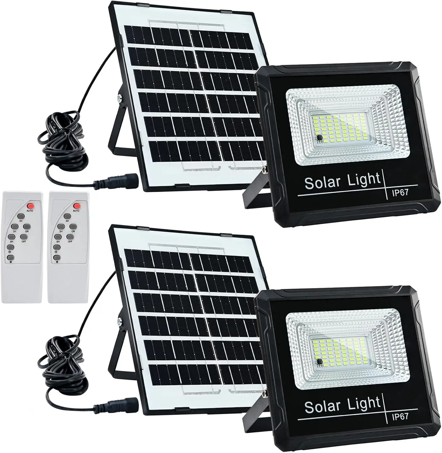 Solar Flood Lights Outdoor Waterproof - IP67 Security Floodlight Dusk To Dawn Auto on/Off, 6500K Solar Powered Lights Outside
