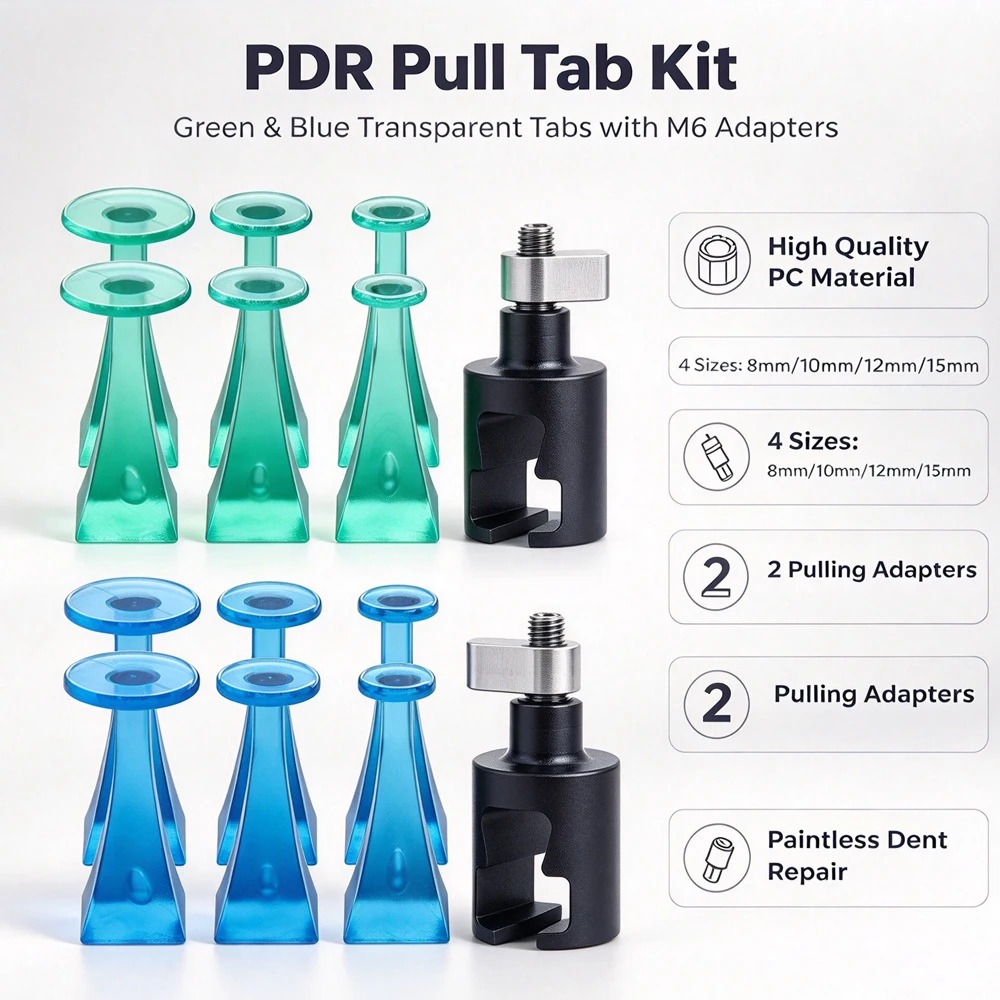 Paintless Dent Repair Pull Tabs  Pulling Adapter Kit, Car Dent Puller Tabs for Hail Damage Auto Body PDR Tools